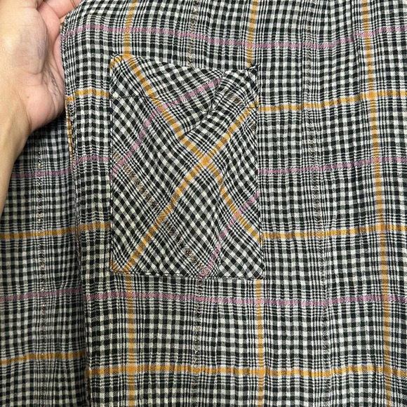 Free People Break My Stride Oversized Plaid Button Down Long Sleeve Size XSmall - Picture 6 of 13
